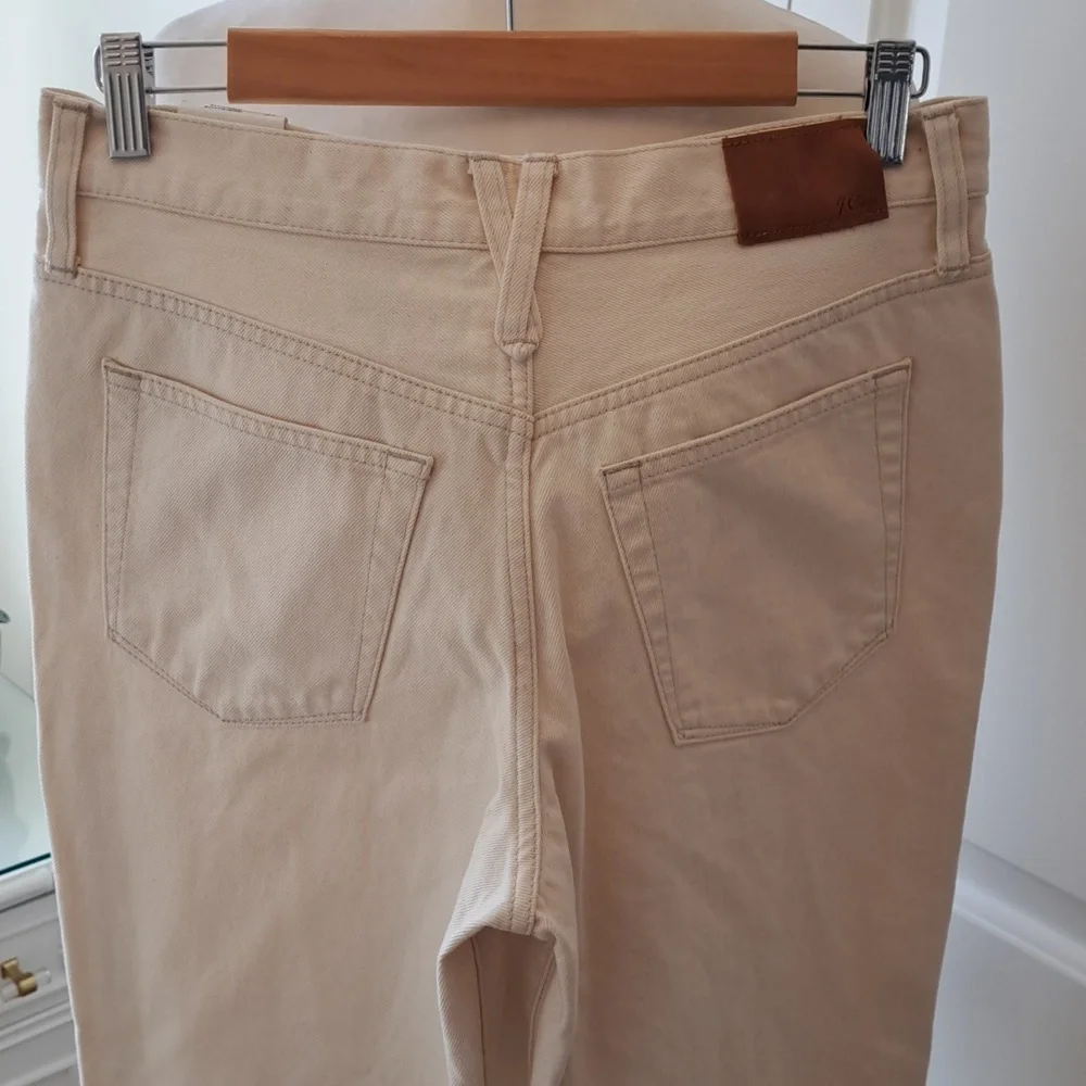NWT J.Crew Womens 100% Ecru Cotton Slouchy Boyfriend High Rise‎ Ankle Jeans 27